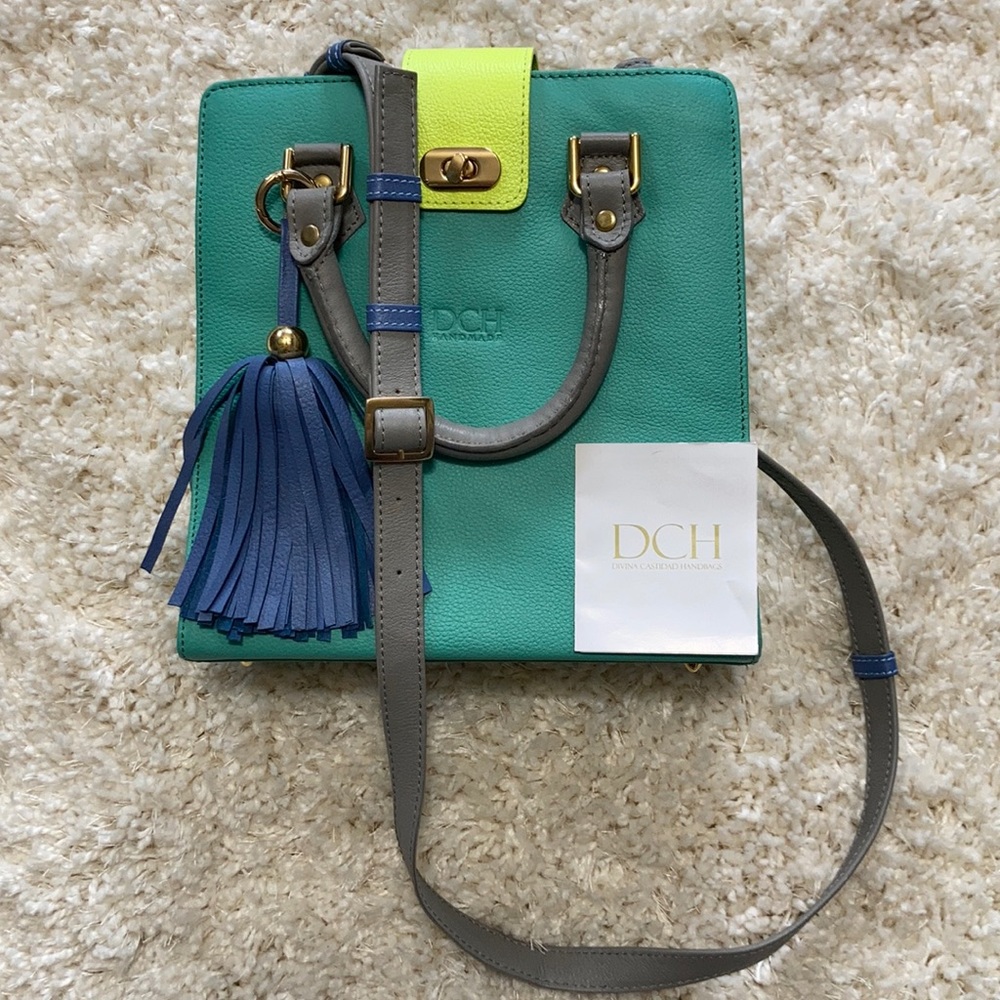 Divina Castidad Handmade Small Colorblock Tote Bag